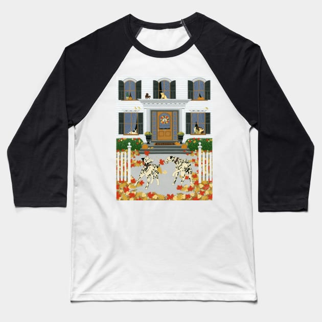 Autumn Leaf Game Baseball T-Shirt by Golden Section